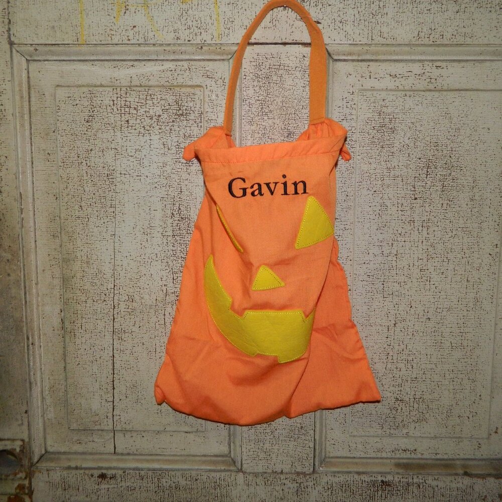 Pottery Barn Kids Jack-O-Lantern Trick or Treat Bag (Gavin) (Q-22)